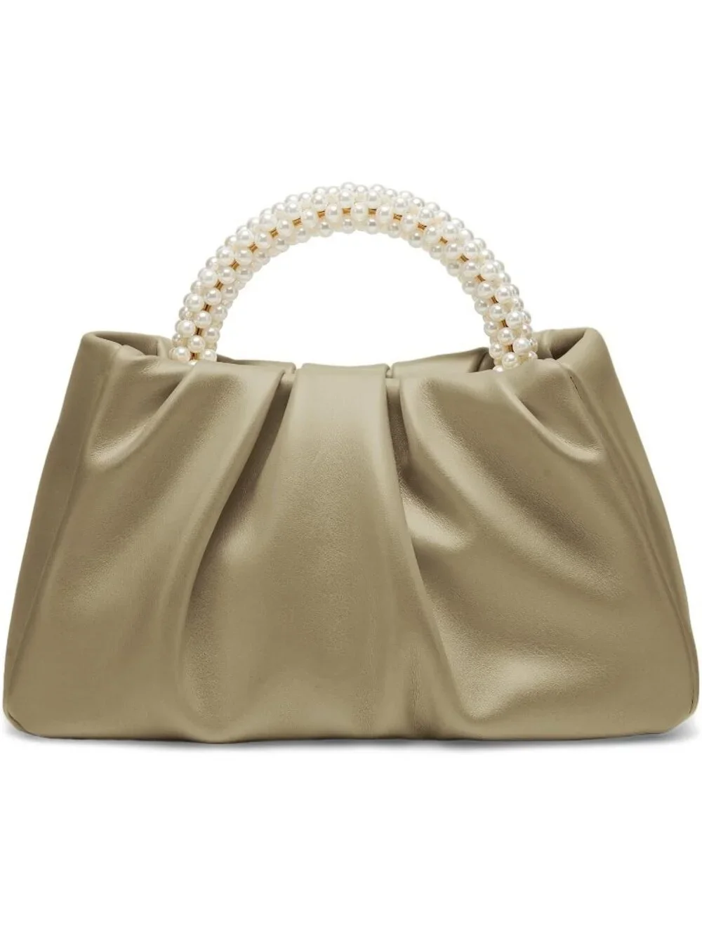 👜Women's Gold Leather Wedding Party Pearl Elegant Clutch Purse Magnetic Snap